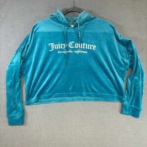 JUICY COUTURE Logo Velvet Fleece Hooded Jogger Set Lounge Sleepwear Sz. XL
